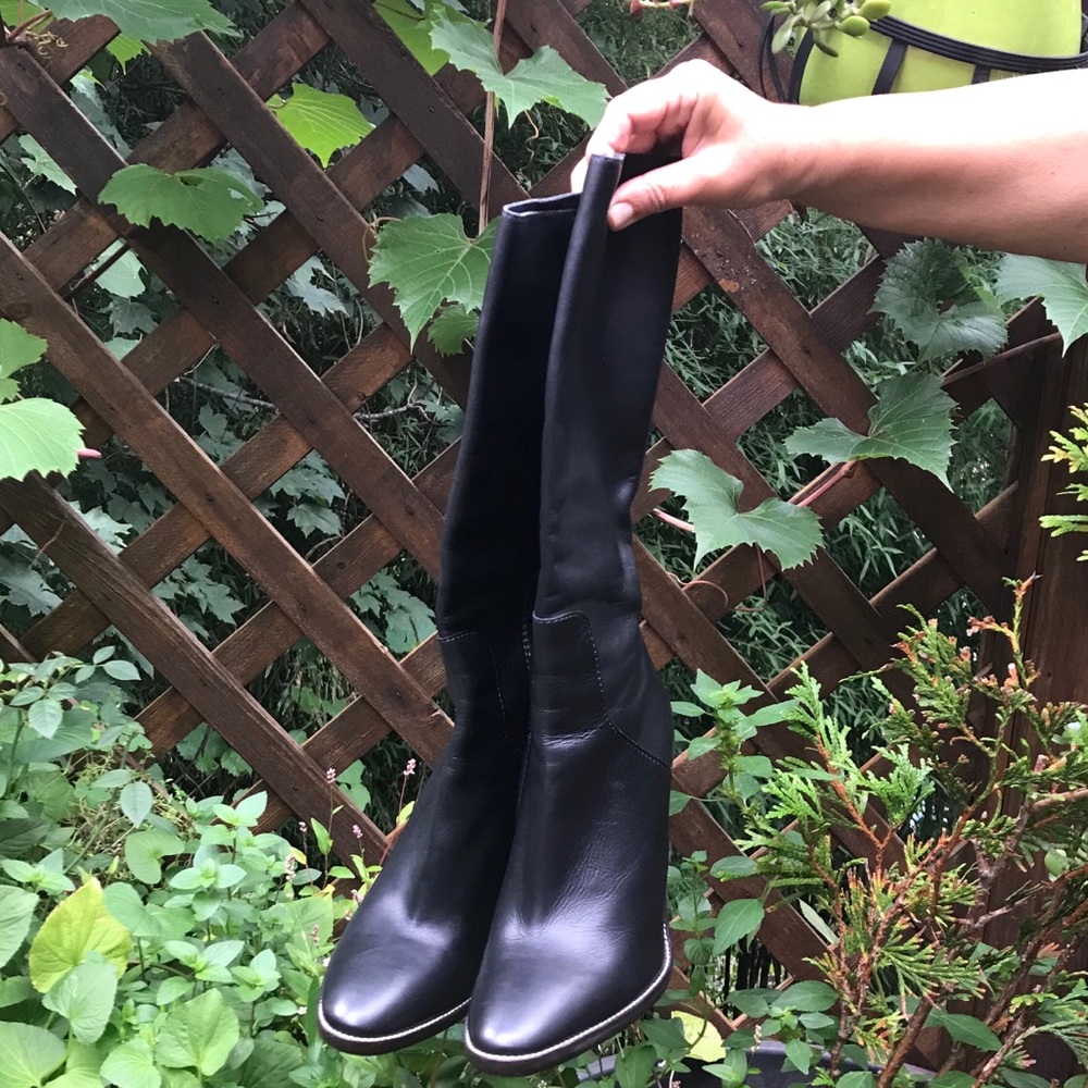 Balenciaga Tall Black Boots Size 37 Leather